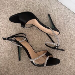 Betsey Johnson Black Heels with Silver Accents